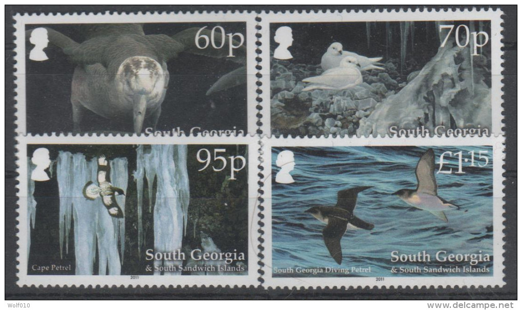 South Georgia. Petrels. 2011. MNH Set. SCV = 11.50 - Marine Web-footed Birds