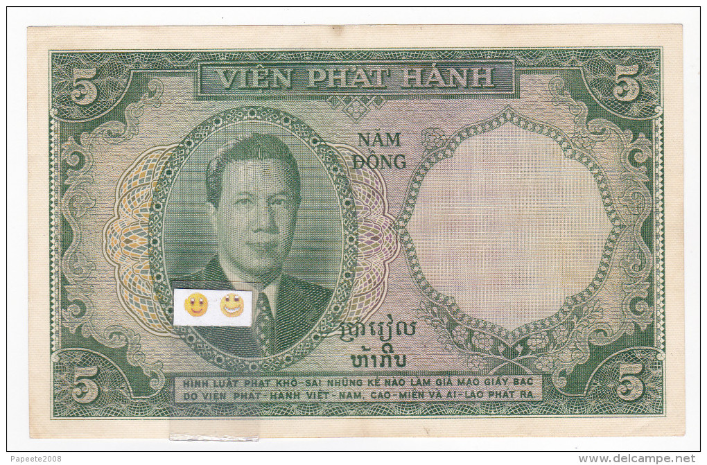 Etats Associés - 5 Piastres - (EA  - P 106) / Type 1953 - Indochina