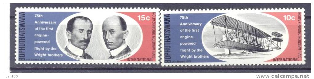 1978.  Bophutatswana, 75y Of First Flight, 2v, Mint/** - Bofutatsuana