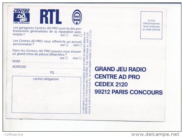 PUBLICITE - Jeu Radio " RTL & RMC  " Gagnez Une AX Citroen 11 TRE - Publicidad