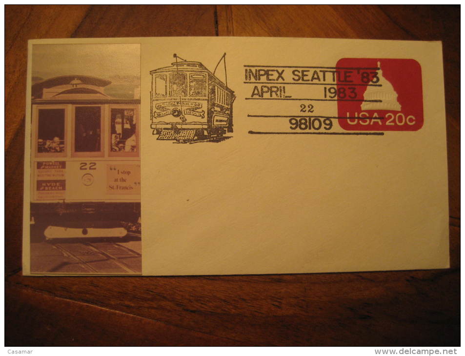 Seattle USA 1983 Tram Tramway Street Electric Cable Car Railway Trolley Streetcar Cancel Cover - Tramways