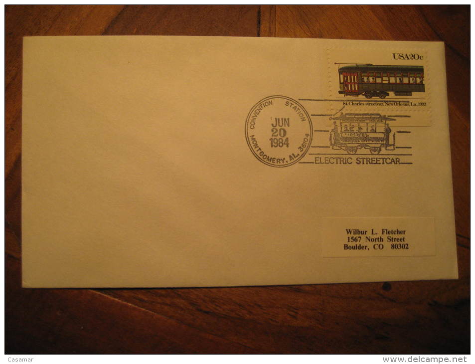 Montgomery USA 1984 Tram Tramway Street Electric Cable Car Railway Trolley Streetcar Cancel Cover - Tramways