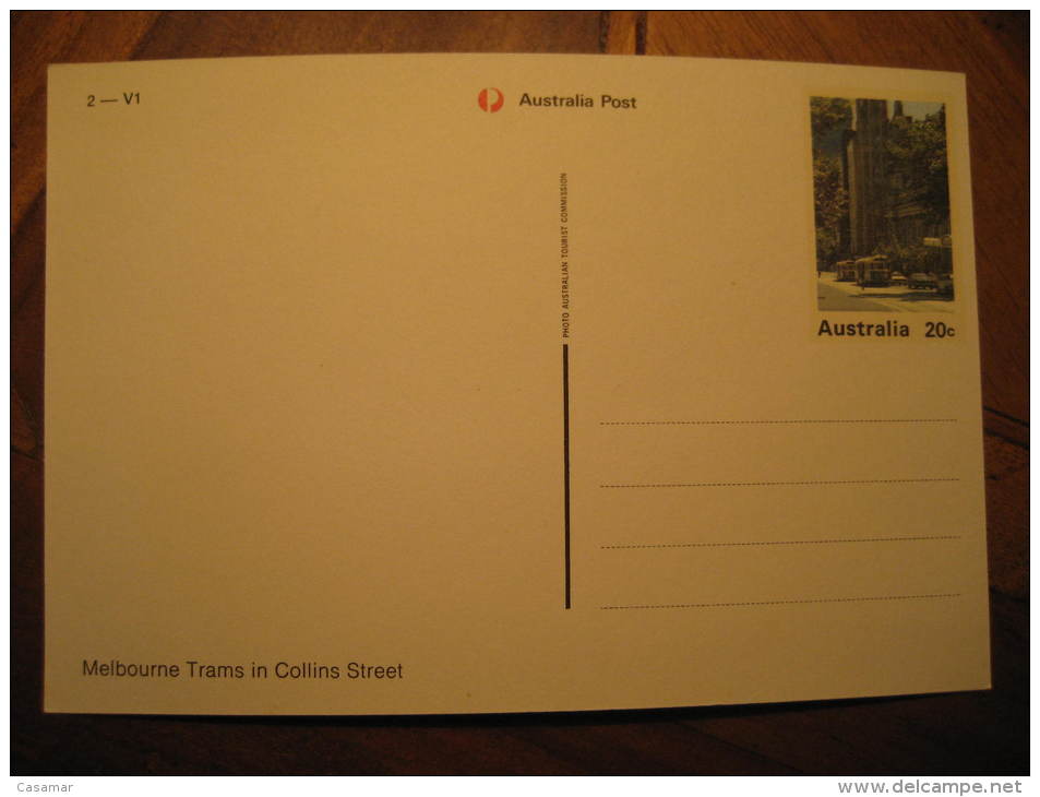 Melbourne Australia Tram Tramway Street Electric Cable Car Railway Trolley Streetcar Postal Stationery Card - Tramways