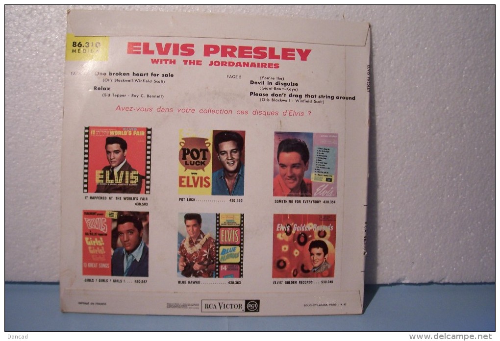 ELVIS  PRESLEY ---ONE BROKEN HEART FOR SALE   - Ref: RCA VICTOR 86.310 ( Année  1963 ) - - Rock