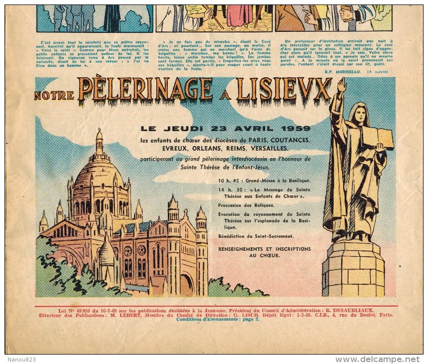 LE CHOEUR N° 138 De Mars 1959 REVUE PIEUSE Illustrée Pierre BROCHARD : "Jeudi Saint  " Curé D'Ars St Jean Marie VIANNEY - Religion