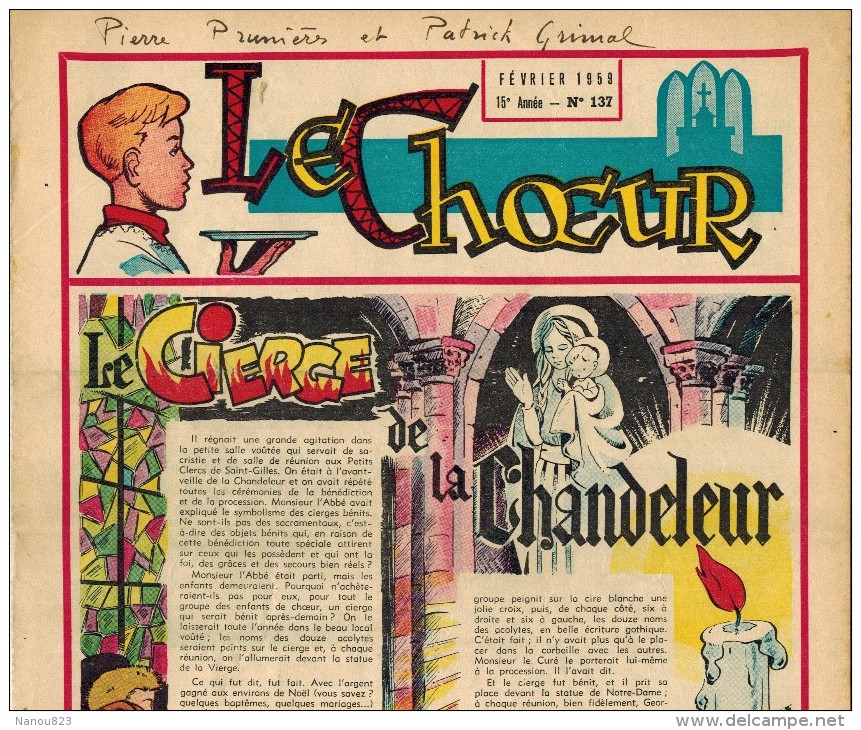 LE CHOEUR N° 137 De Février 1959 REVUE PIEUSE Illustrée Pierre BROCHARD : Le Cierge De La Chandeleur Jean Marie VIANNEY - Religion