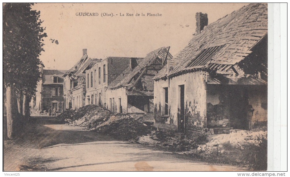 GUISCARD RUE DE LA PLANCHE APRES GUERRE - Guiscard