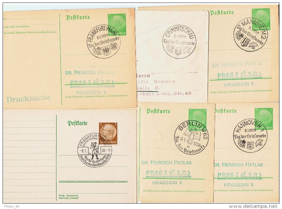 1938-39  / Lot De 6 " Journées Du Timbre " - Lettres & Documents