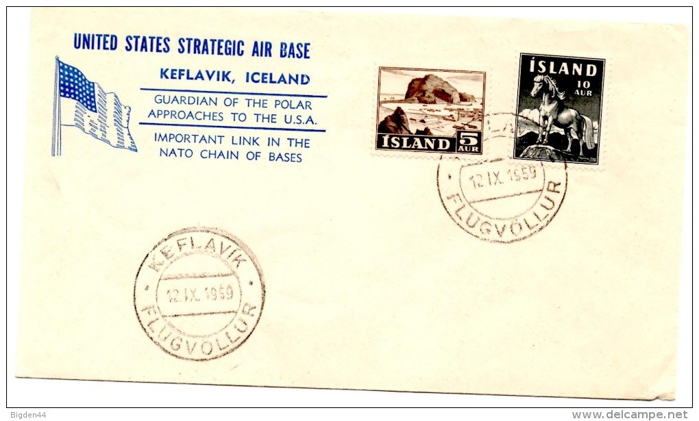 USA_NATO Base OTAN Keflavik FlugVöllur (12.09.1959) - Poste Aérienne