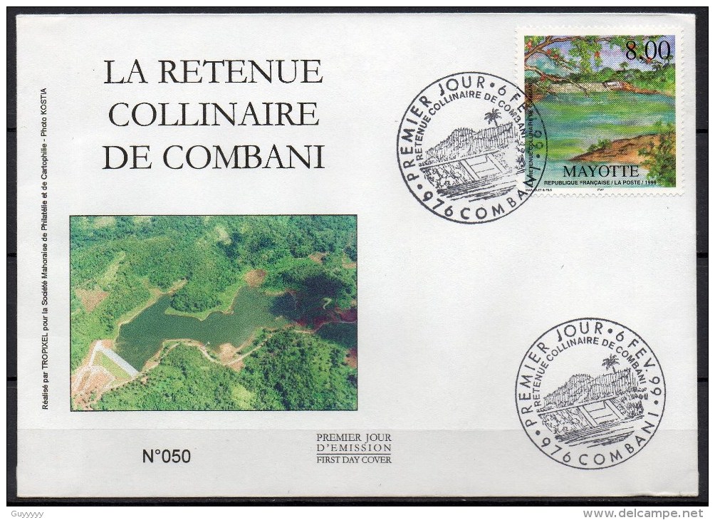 Mayotte - 1999 - FDC - Retenue Collinaire De Combani - Lettres & Documents