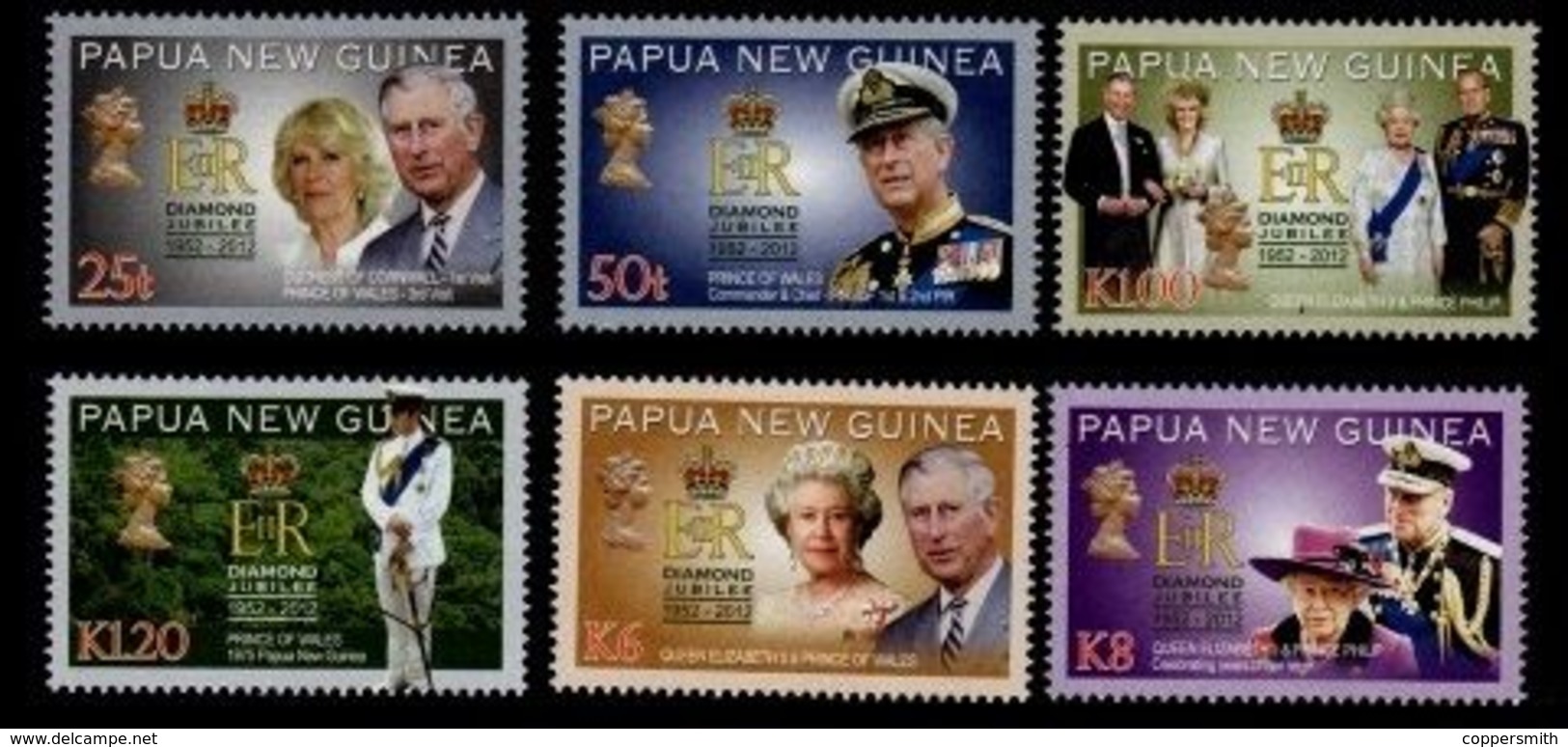 (164) Papua NG / Papouasie  2012 / Royalty / Queen / Coronation Jubilee  ** / Mnh  Michel 1846-51 - Papua New Guinea