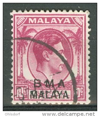 MALAYA - BMA 1945-48: ISC 9 / YT 7 / Sc 262a, O - FREE SHIPPING FOR PURCHASES ABOVE 10 EURO - Malaya (British Military Administration)