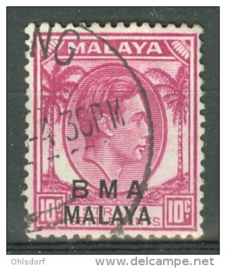 MALAYA - BMA 1945-48: ISC 9 / YT 7 / Sc 262a, O - FREE SHIPPING FOR PURCHASES ABOVE 10 EURO - Malaya (British Military Administration)