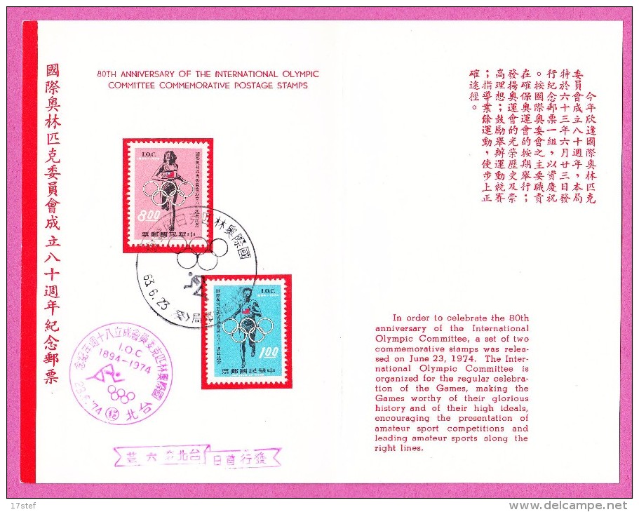 CHINA CHINE - 1974 - 80th Anniversay Of Internationat Olympic Committee Sport Running Course - ...-1979