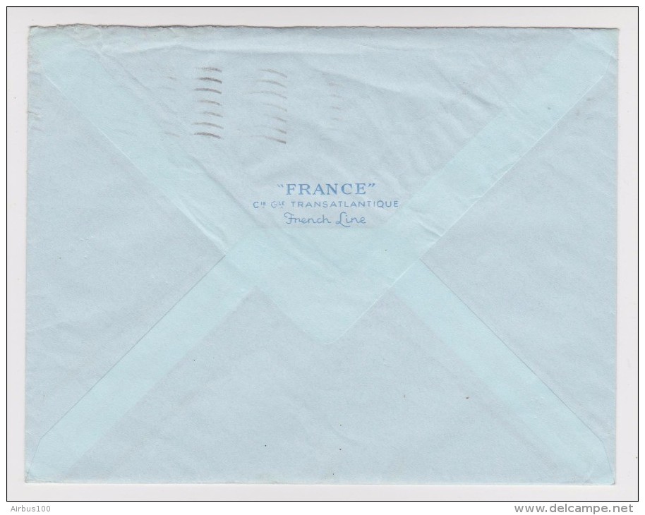 NEW YORK 22 APRIL 1966 PAR AVION PAQUEBOT FRANCE Cie GÉNÉRALE TRANSATLANTIQUE FRENCH LINE St CLOUD FRANCE ZOOM 3 Sc - Lettres & Documents