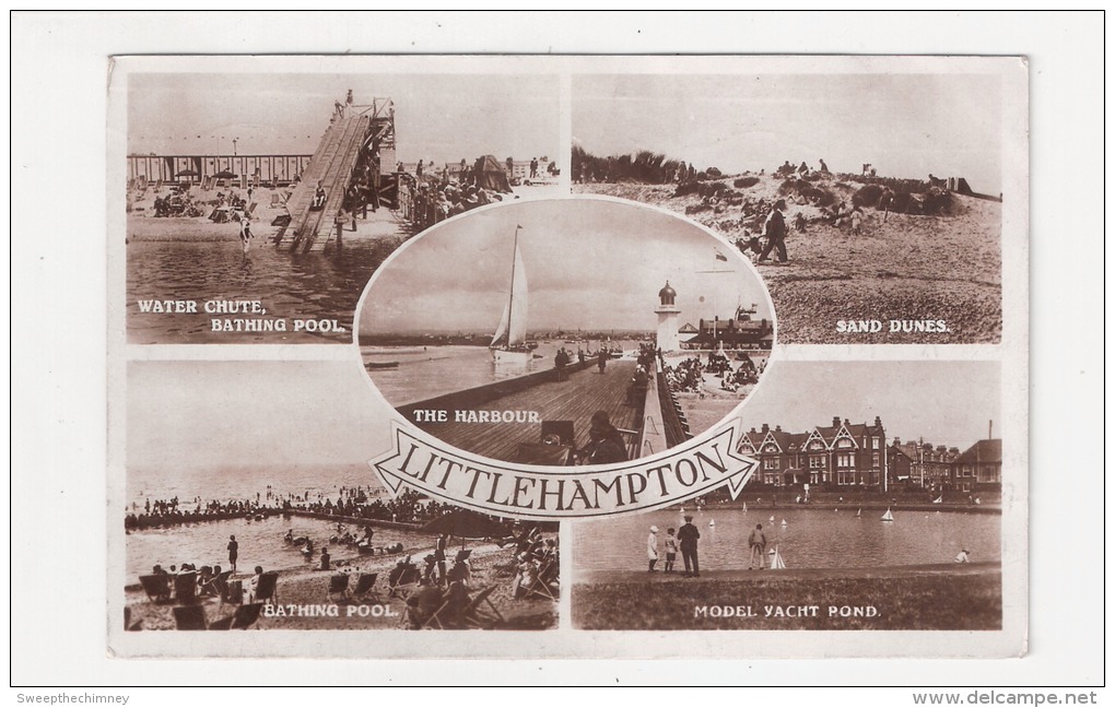 RP Multiview Of  Littlehampton Nr Lyminster  Sussex Used 1916 Yacht Pond Bathing Pool Lido - Andere & Zonder Classificatie