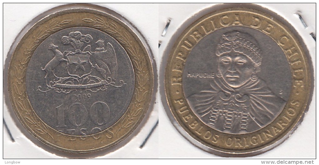 Cile 100 Pesos 2009 Bimetallic KM#236 - Used - Chili