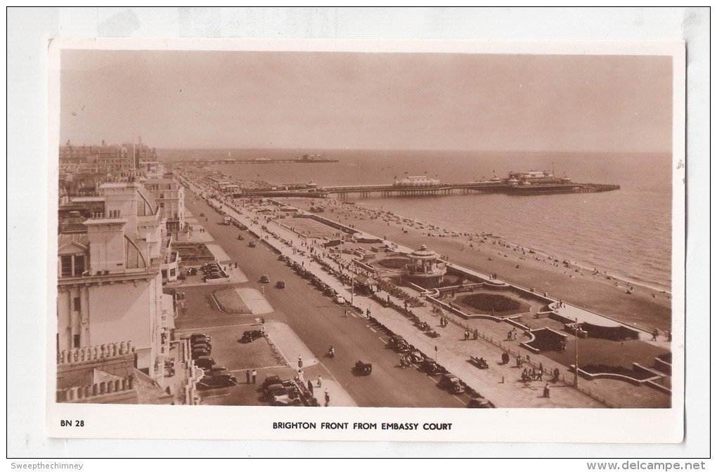 RP BRIGHTON FRONT FROM EMBASSY COURT SHOWS PIER BANDSTAND PROMENADE - Brighton