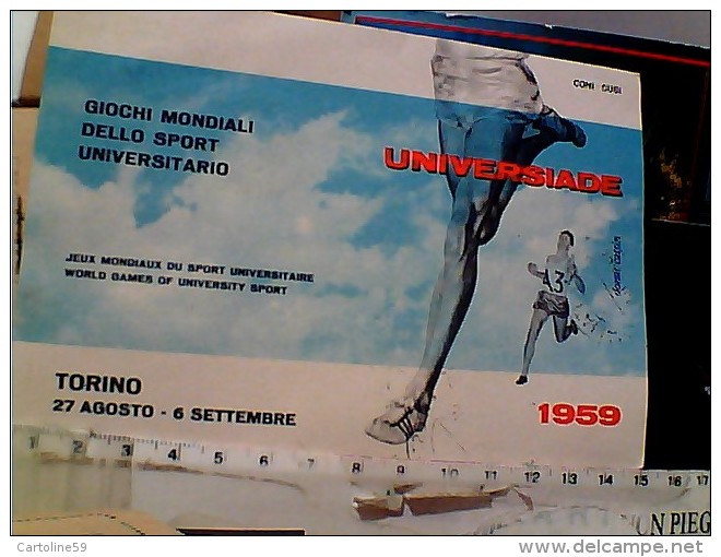 TORINO UNIVERSIADE 1959 28 AGOSTO 5 SETTEMBRE TIMBRO  RETRO SCHERMA NO BOLLO     ES15503 - Fencing