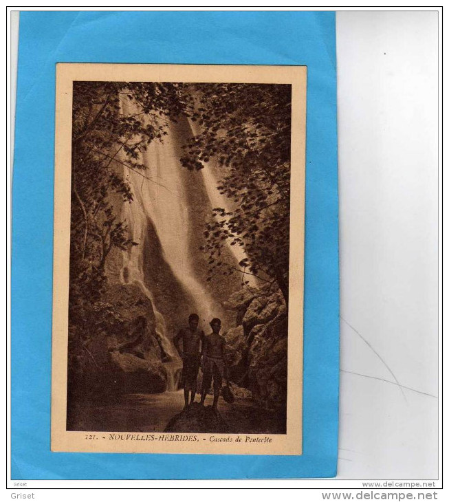 NOUVELLES HEBRIDES-cascade De Pentecote-2 Indigènes  -années 1910-20-édition EB - Vanuatu