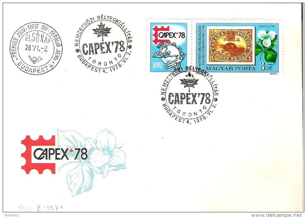 CAPEX'78 With First Canadian Stamp "beaver"(of 1851) Mi# 3293 On FDC - Timbres Sur Timbres