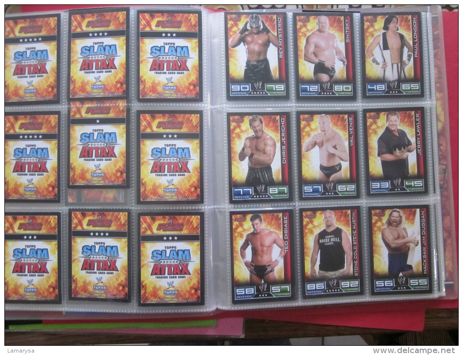 Album de 160 Cartes Topps Trading card Game  Catch Wwe Slam Attax Collection Binder Men and Woman Hommes et Femmes