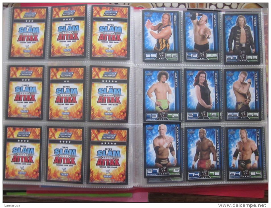 Album de 160 Cartes Topps Trading card Game  Catch Wwe Slam Attax Collection Binder Men and Woman Hommes et Femmes