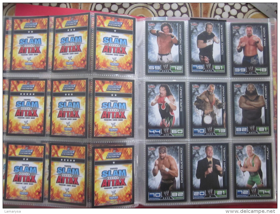 Album de 160 Cartes Topps Trading card Game  Catch Wwe Slam Attax Collection Binder Men and Woman Hommes et Femmes