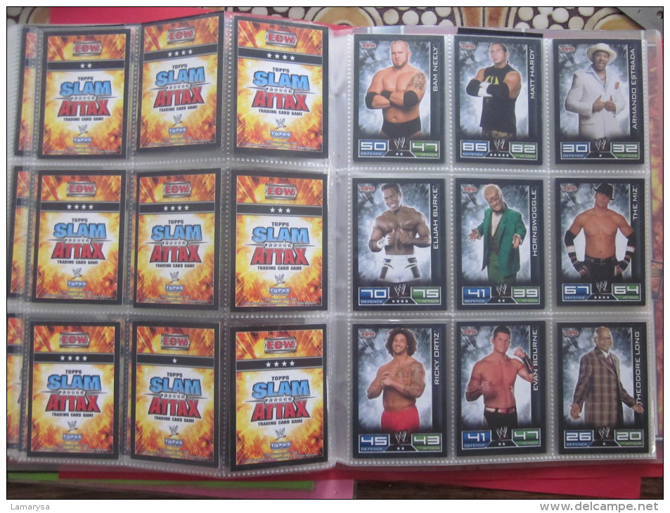 Album de 160 Cartes Topps Trading card Game  Catch Wwe Slam Attax Collection Binder Men and Woman Hommes et Femmes