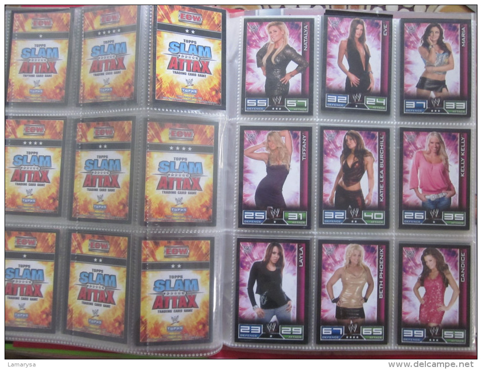 Album de 160 Cartes Topps Trading card Game  Catch Wwe Slam Attax Collection Binder Men and Woman Hommes et Femmes