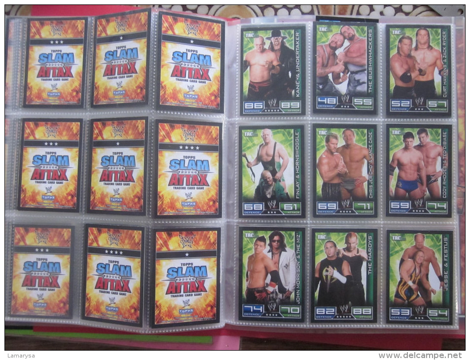 Album de 160 Cartes Topps Trading card Game  Catch Wwe Slam Attax Collection Binder Men and Woman Hommes et Femmes