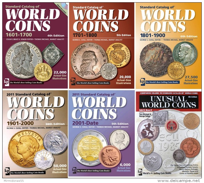 6 World Coins Catalogues 1601-2015 DVD (British, United States, Irish, Germany, Italy, France, Poland, Russia, Old) - Books & Software