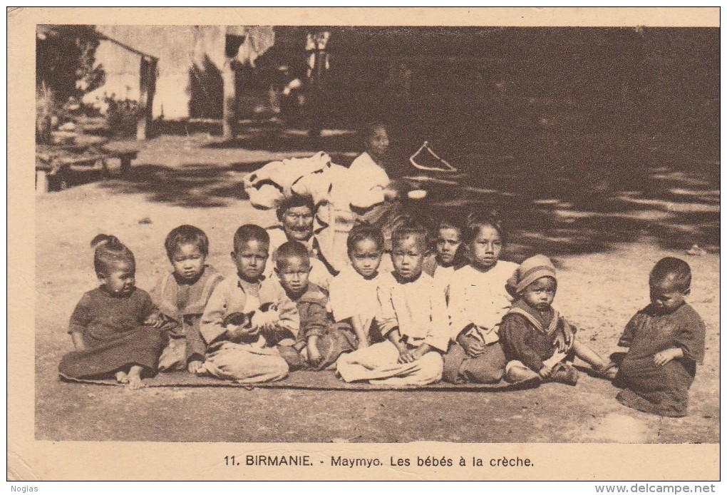 BIRMANIE - MAYMYO - LES BEBES A LA CRECHE - TRES BELLE CARTE - SEPIA -  TOP !!! - Myanmar (Birma)