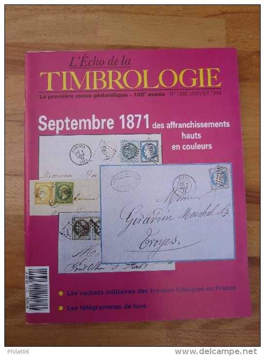 Echo De La Timbologie  Année Complète 1994 N° 1660 à 1670 - Français (àpd. 1941)