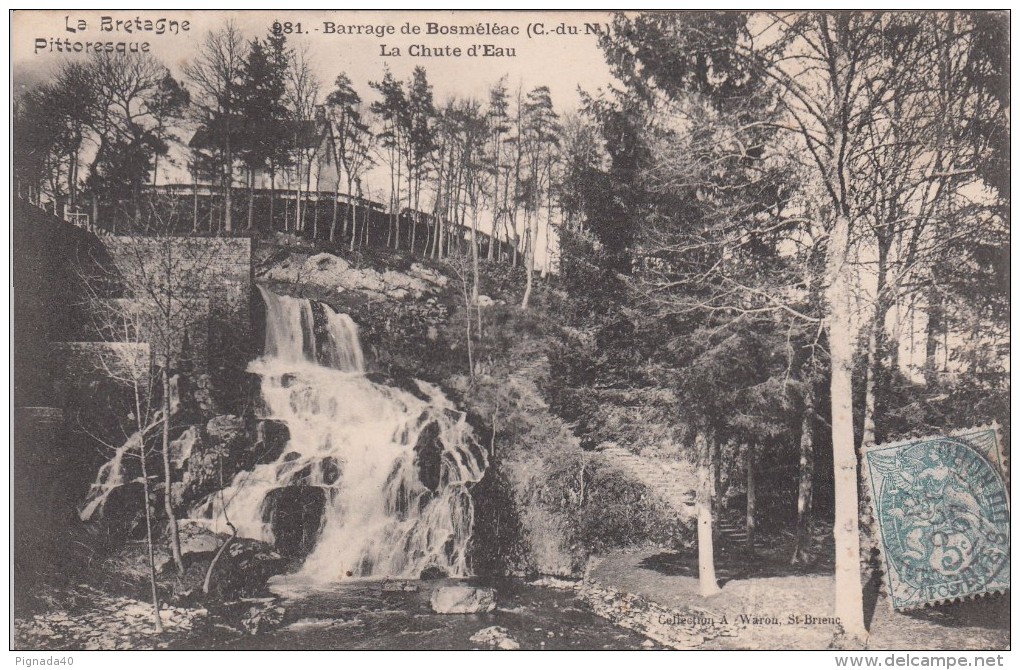 Cp , 22 , BOSMÉLÉAC , Barrage , La Chute D'Eau - Bosméléac