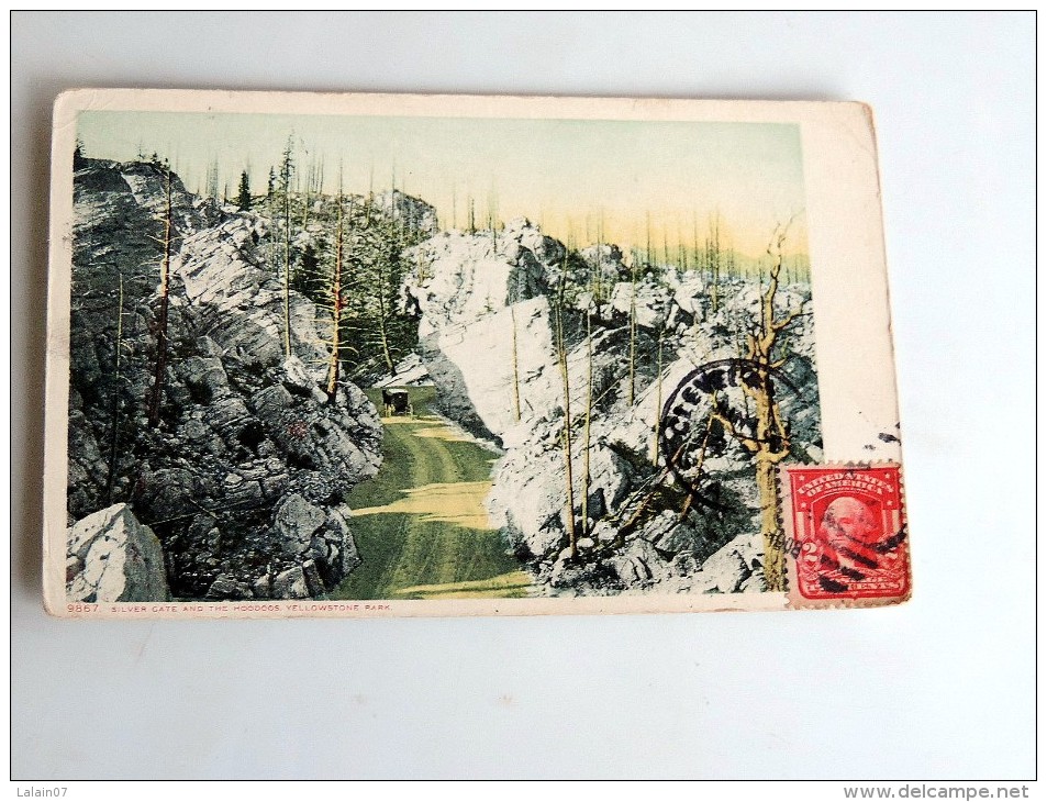 Carte Postale Ancienne : Silver Gate And The Hoodoos, YELLOWSTONE Park ,  Stamp,1907,  Cleveland - Yellowstone