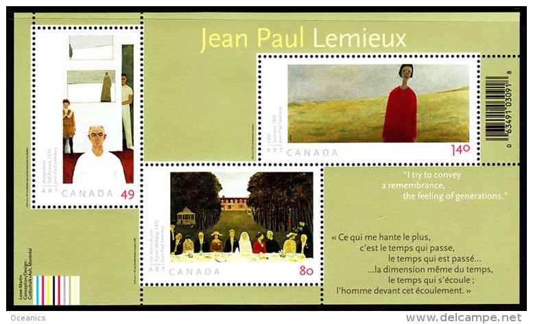 Canada (Scott No.2068 - Jean-Paul Lemieux) [**] BF / SS - Blocks & Sheetlets