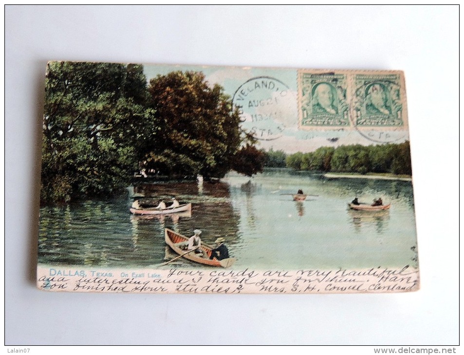 Carte Postale Ancienne : DALLAS : On Exall Lake, 2  Stamps,1921 - Dallas