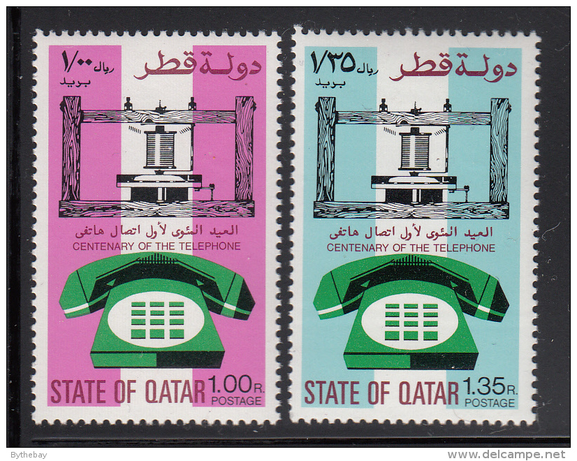 Qatar MH Scott #470-#471 Set Of 2 Telephones - Centenary Of 1st Telephone Call By A G Bell - Qatar