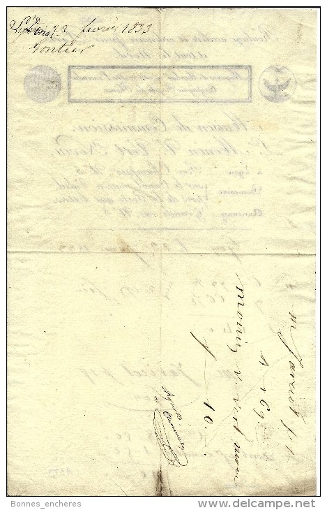 LETTRE DE VOITURE ROULAGE L.MONIN V.VERT NEVEU LYON BEAUCAIRE ANNONAY 1833 B.E.V.SCANS - 1900 – 1949