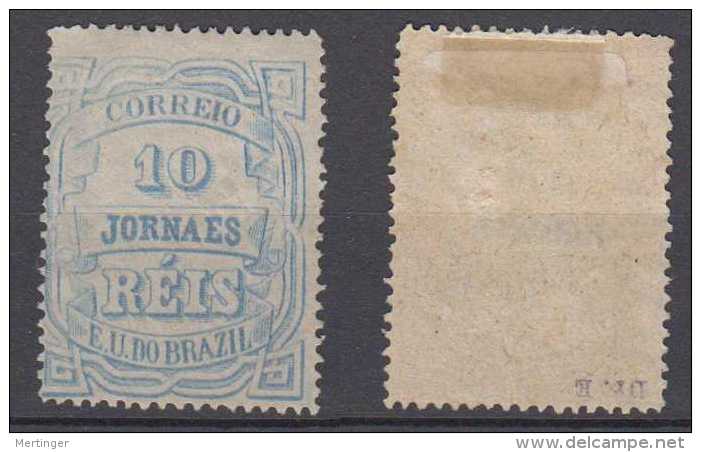 Brazil Brasil Mi# 94 * Mint 10R Jornais 1890 Perf. 13 - Unused Stamps