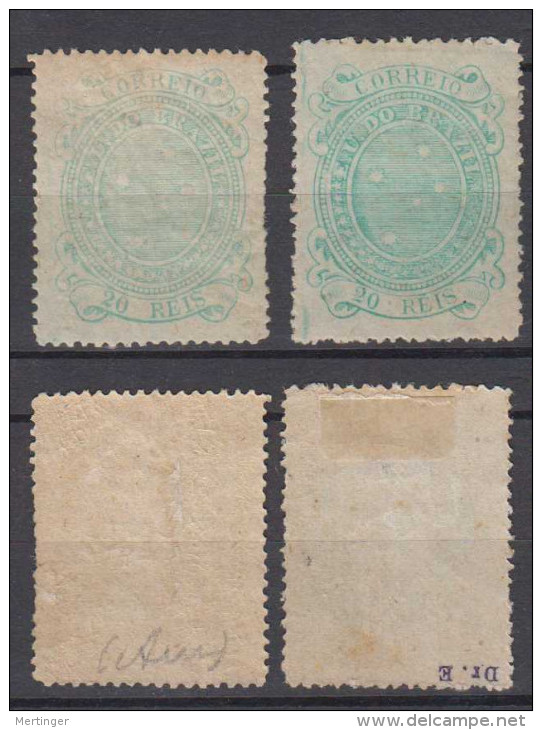 Brazil Brasil Mi# 85 A+b * Mint 20R Cruzeiro 1890 - Unused Stamps