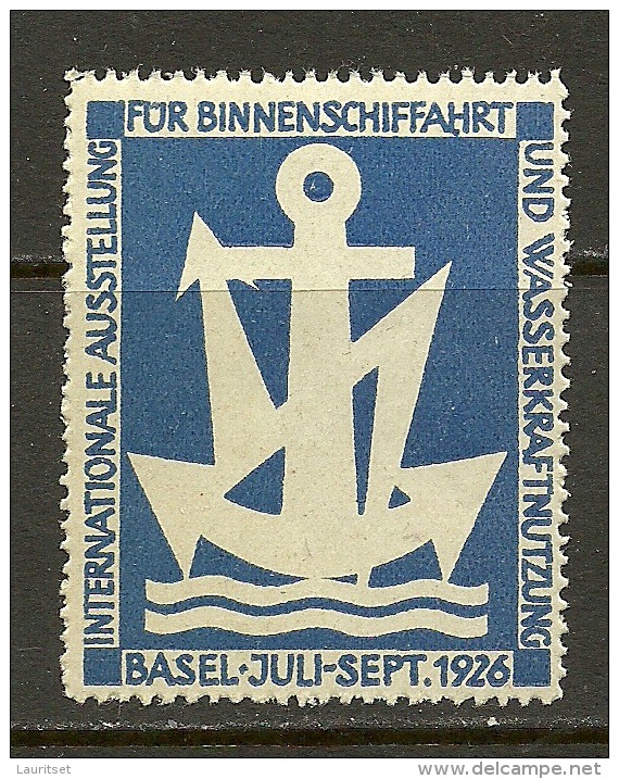 Schweiz Reklamemarke 1926 Ausstellung Schifffahrt Basel - Neufs