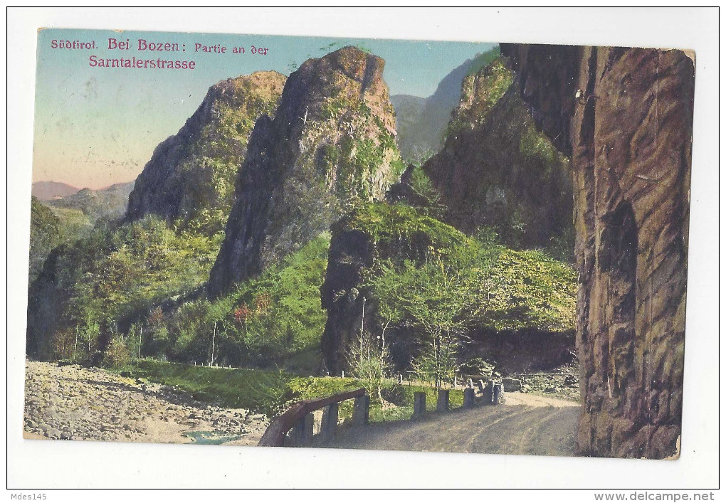 Austria Tyrol Alps Sudtirol Sarntalerstrasse Bei Bozen Bolzano Vintage Postcard - Other & Unclassified