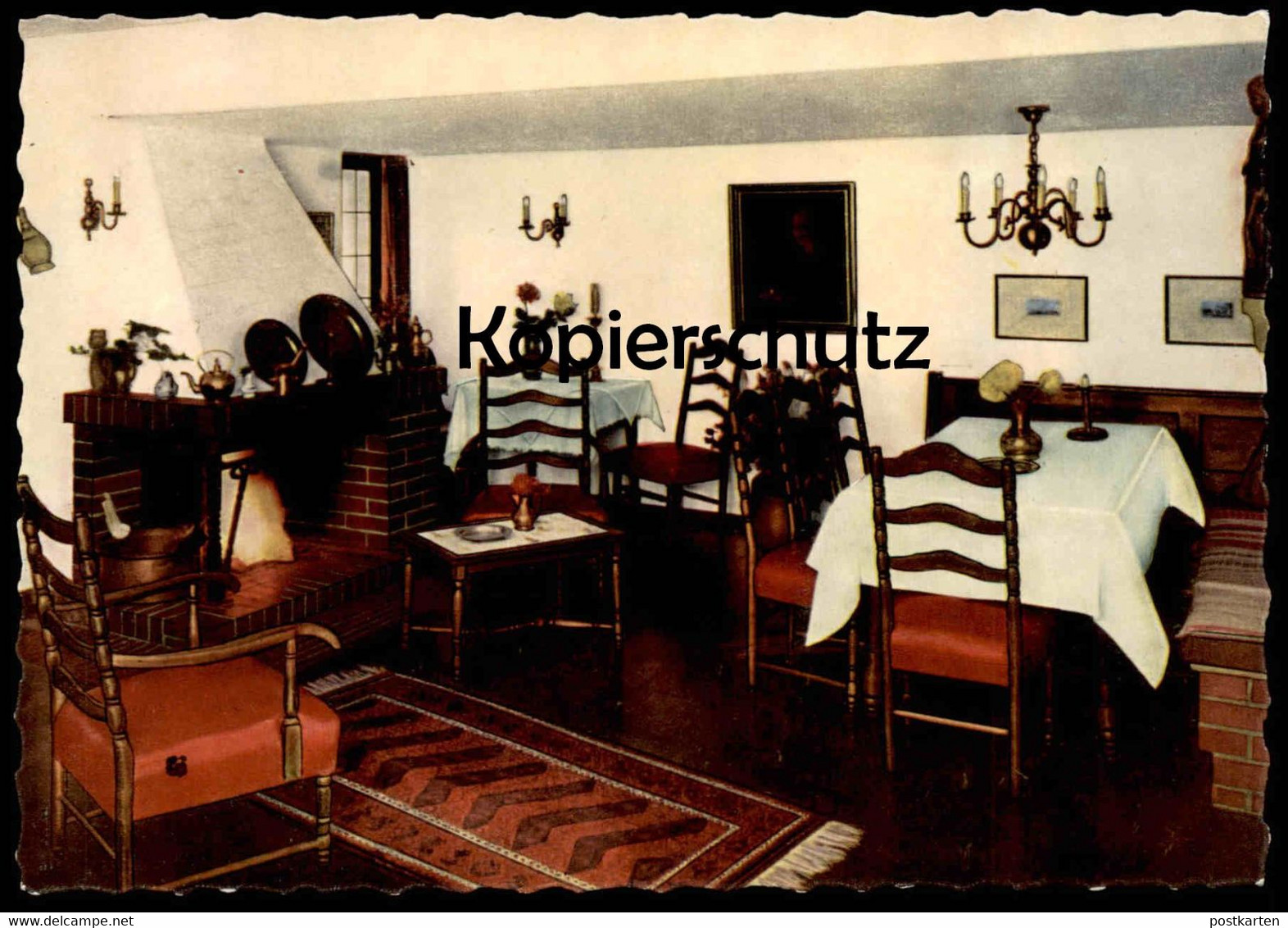 ÄLTERE POSTKARTE GUMMERSBACH-WINDHAGEN HOTEL HEEDT BES. J. &. G. HOLLÄNDER Kamin-Feuer Postcard Ansichtskarte - Gummersbach