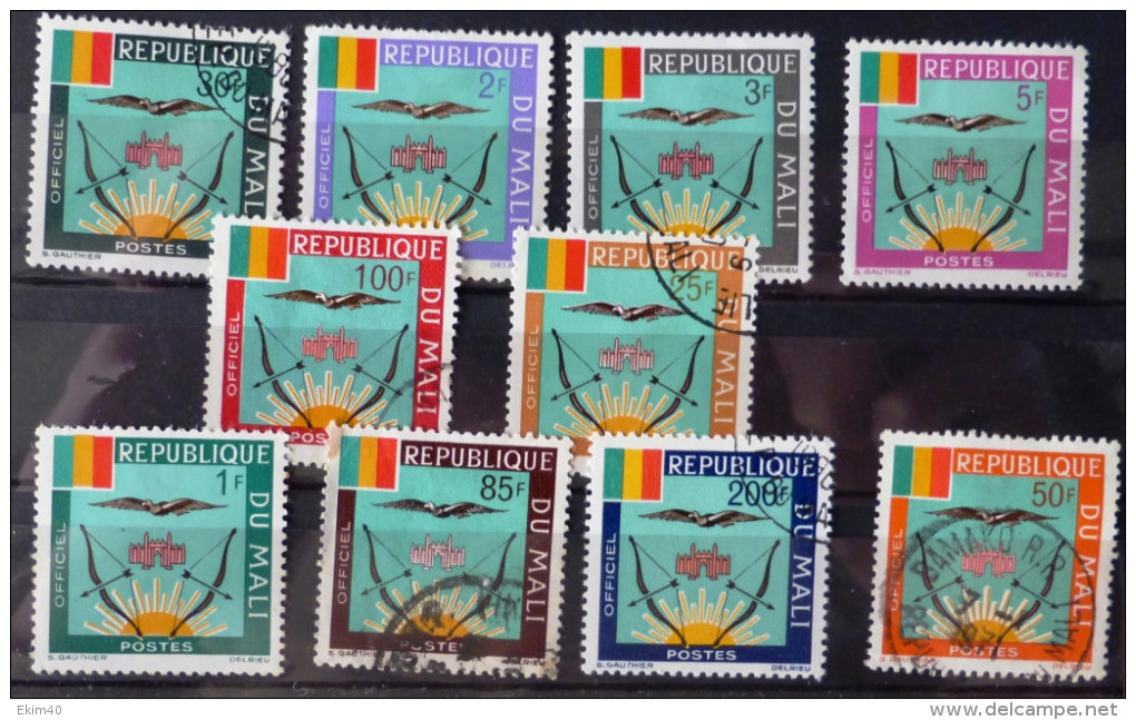 Selection Of 10 Old Used/cancelled Stamps From Mali  No DEL-1126 - Malí (1959-...)