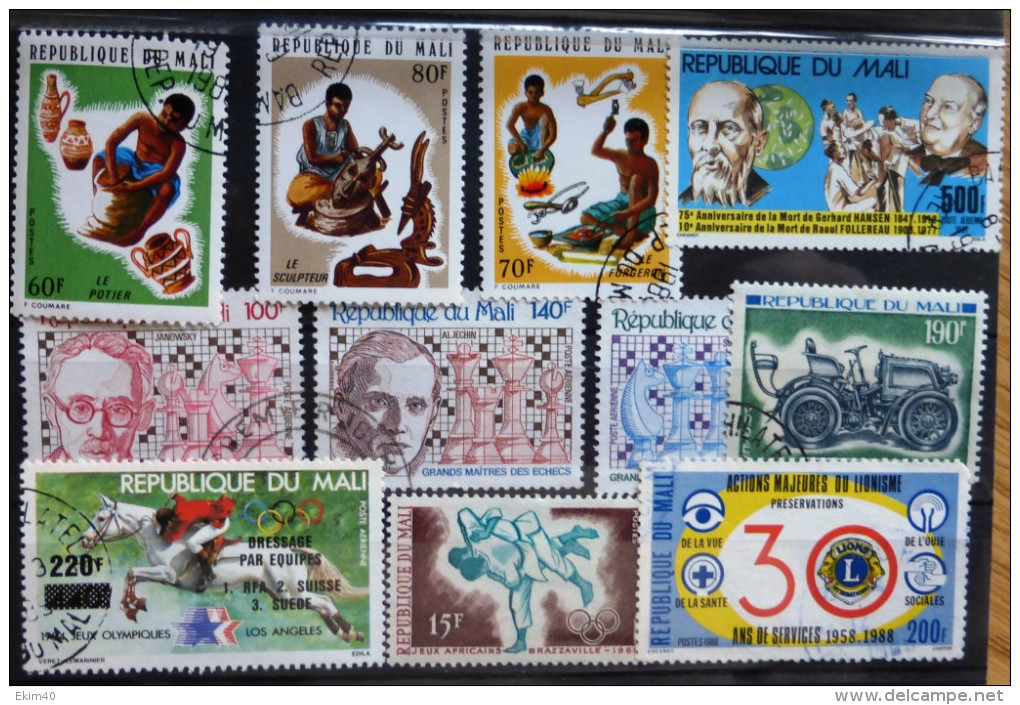 Selection Of 11 Old Used/cancelled Stamps From Mali  No DEL-1111 - Mali (1959-...)