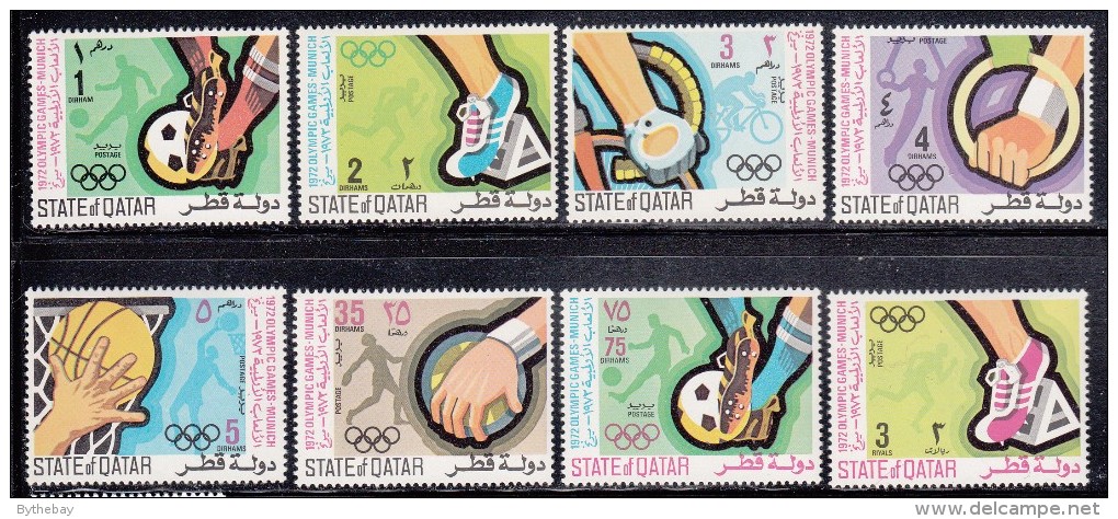 Qatar MH Scott #303-#310 Set Of 8 Sports - 1972 Summer Olympic Games, Munich - Qatar