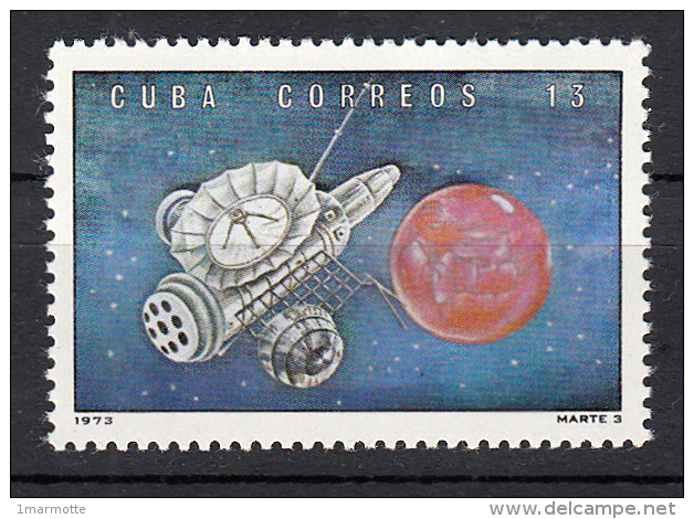 SONDE Martienne  Mars 3  Lancée Le 2 Décembre 1971 - Timbre De Cuba - América Del Norte