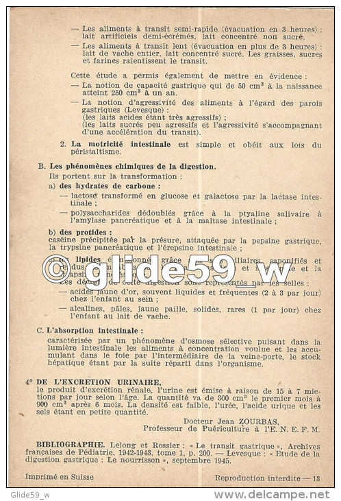 Puériculture - (Le) Nourrisson Normal - Psychologie - La Documentation Ménagère Permanente (1945-1946) - Fichas Didácticas